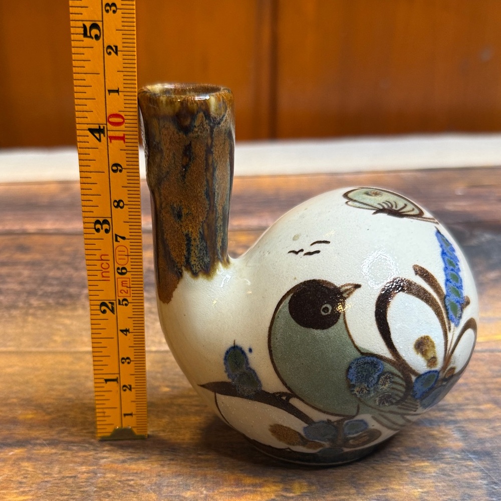 Vtg Signed Ken Edwards Pottery KE Mexico Bird Pouring Vessel Sake TokkuriCreamer - Picture 8 of 9